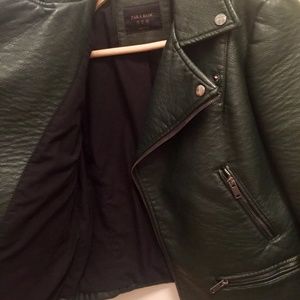 Zara Green Leather jacket