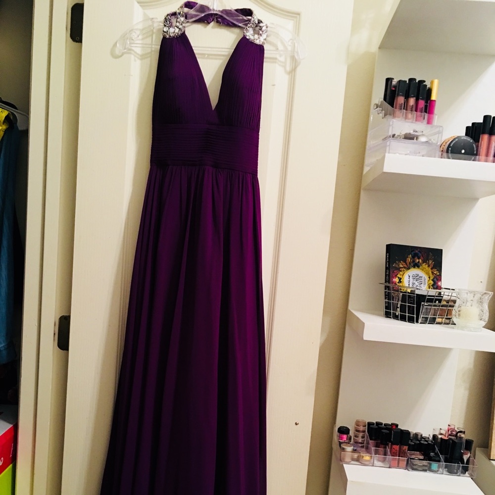 Elegant long purple dress