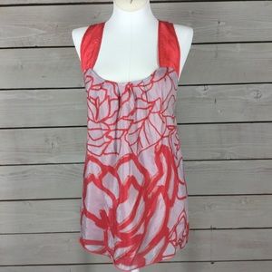Tea & Honey Coral Grey Orange Sleeveless Blouse
