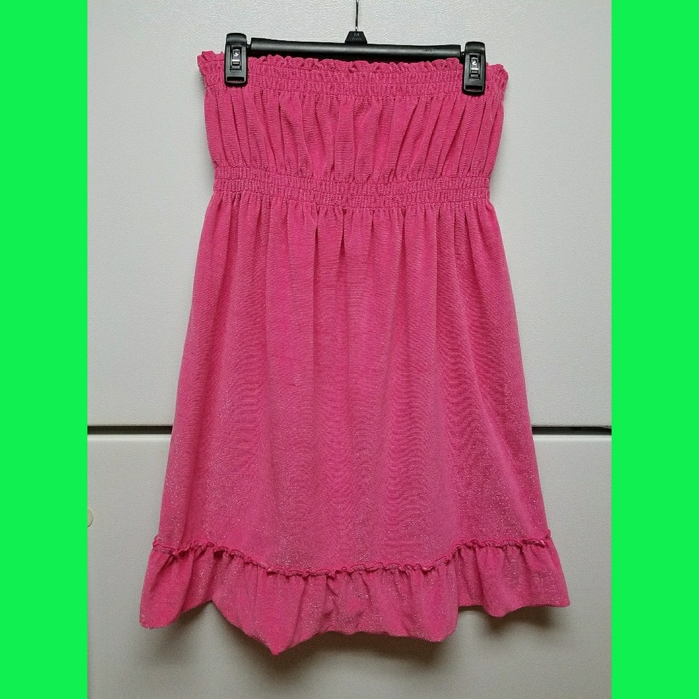 💎SOLD💎Hot pink cover-up/ strapless dress