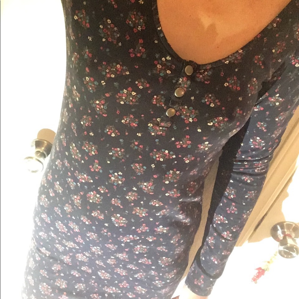 Roxy cotton long sleeve dress floral print