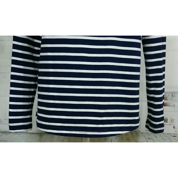 Anthro Lili's Closet Blue Stripe Nautical Top XS - Picture 6 of 8