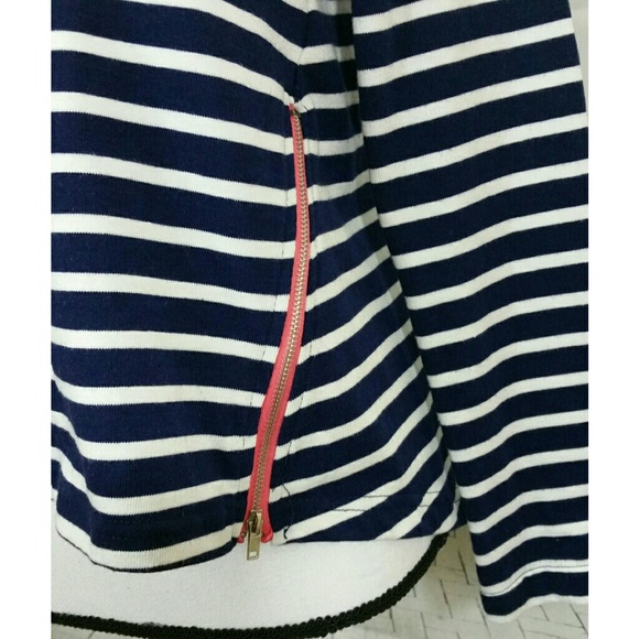 Anthro Lili's Closet Blue Stripe Nautical Top XS - Picture 4 of 8