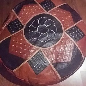 Leather Pouf