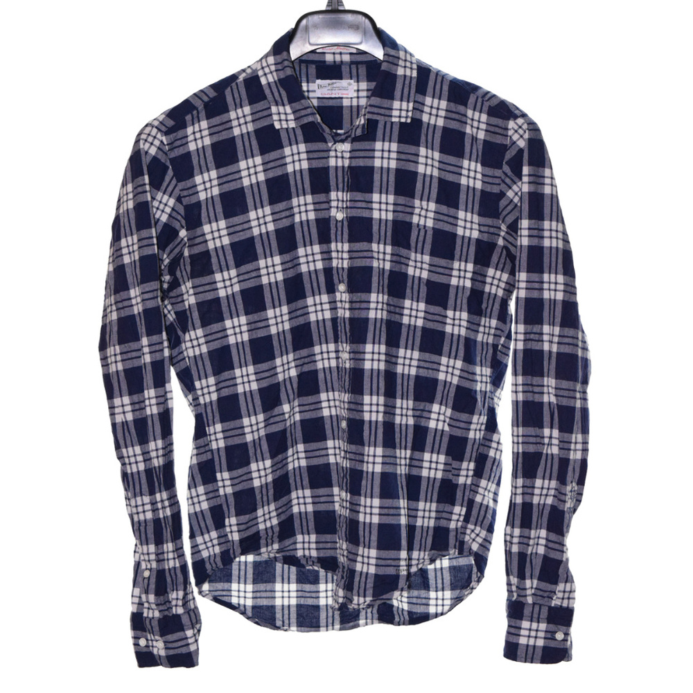 Gant (XXL) Blue White Checks Button Front Long Sle