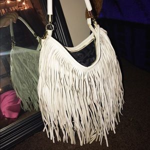 White fringe bag