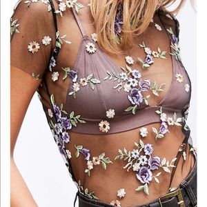 Urban Outfitters Floral Sheer Top