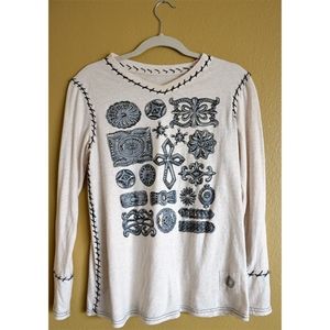 Double D Ranch wear Long Sleeve Concho Top