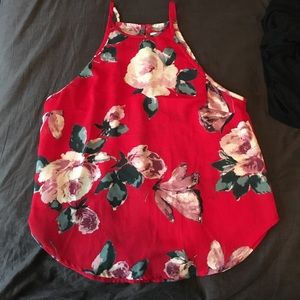 Flower red tank top