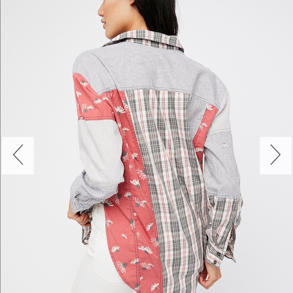 Free People All Patched Up buttondown top
