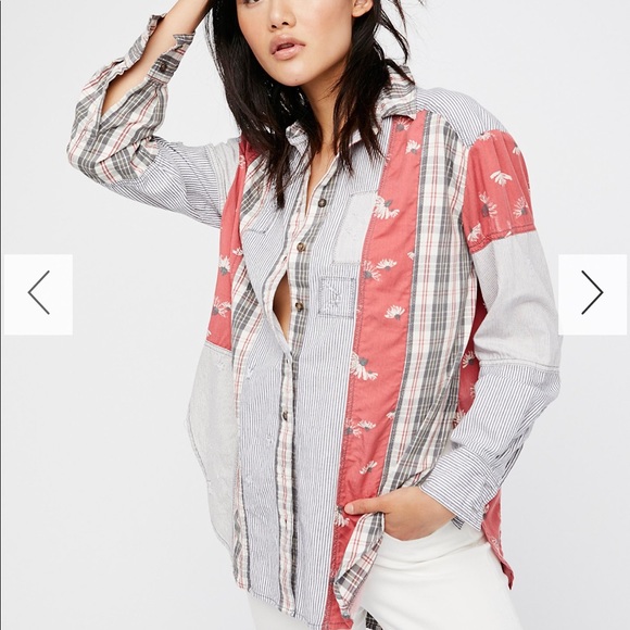 Free People All Patched Up buttondown top - Picture 2 of 2