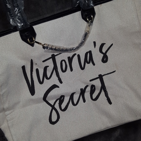 VICTORIA'S SECRET Canvas Roomy TOTE BAG NEW - Picture 2 of 3