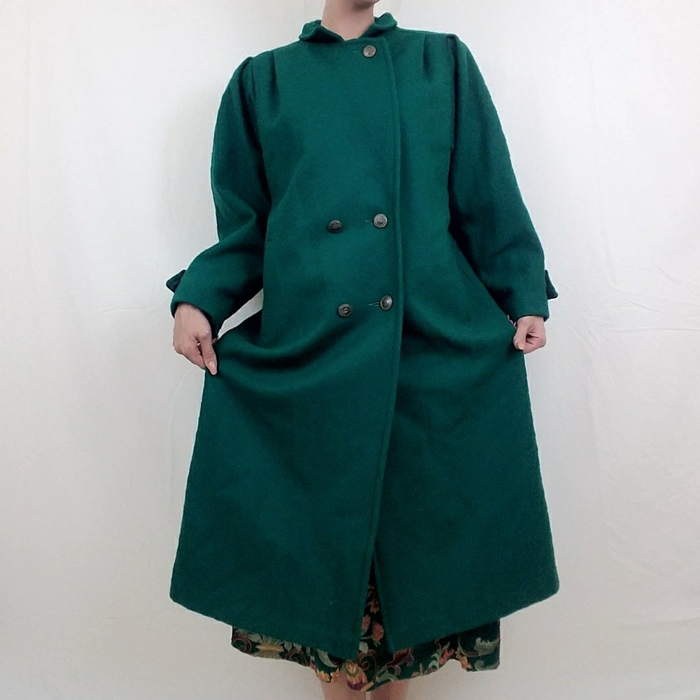 Vintage Double Breasted Emerald Green Peacoat
