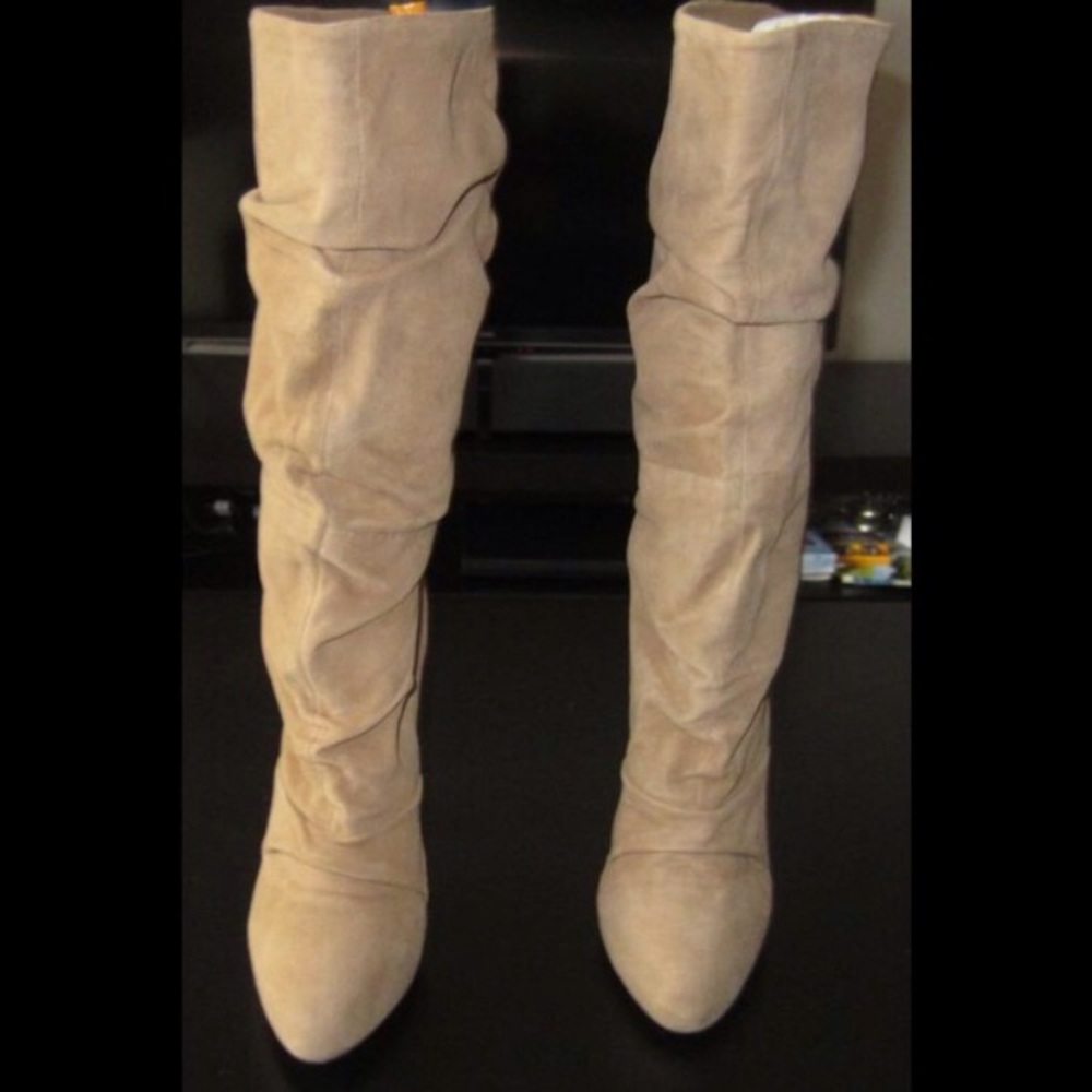 Aldo suede leather slouch high heel boots