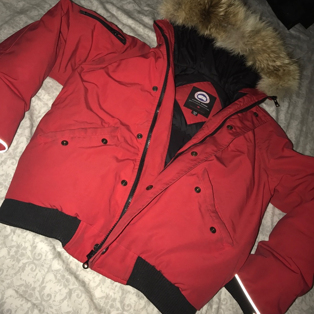 Red Canada Goose Rundle Bomber Authentic