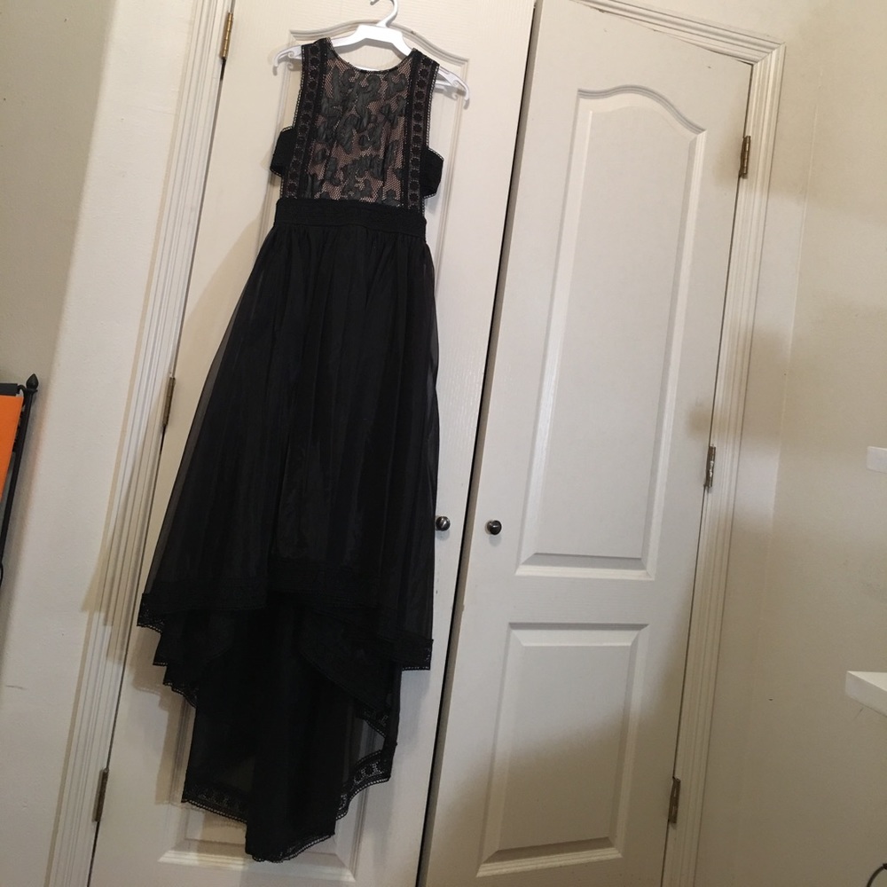 INA black high low dress