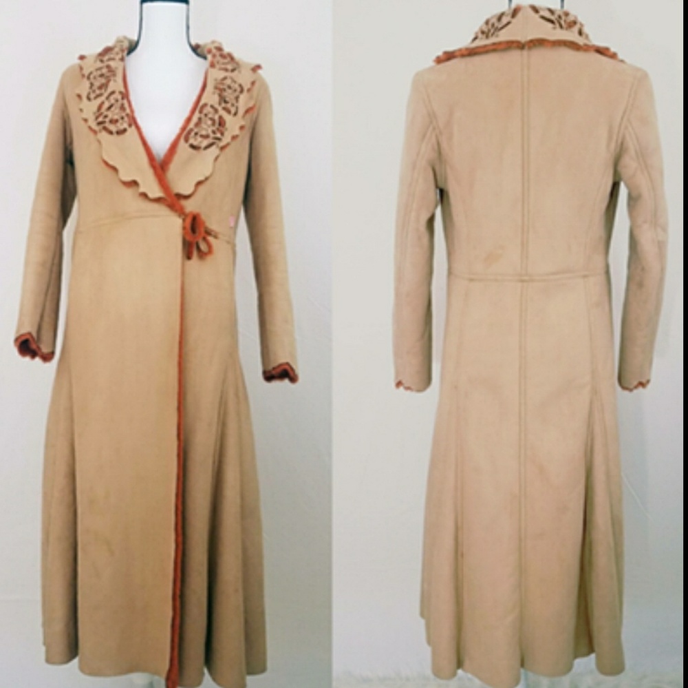 Roberto Cavalli Long Suede Shearling Coat