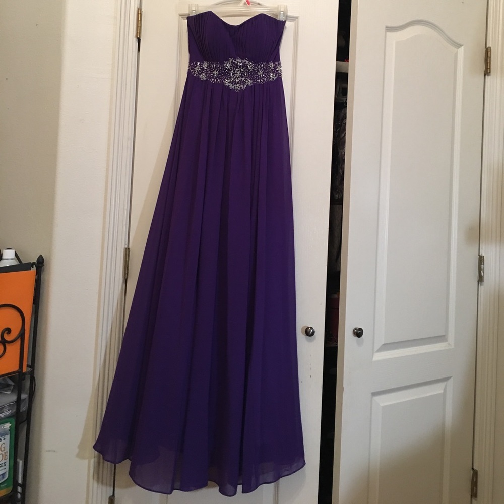 Floor length empire bridesmaid dress