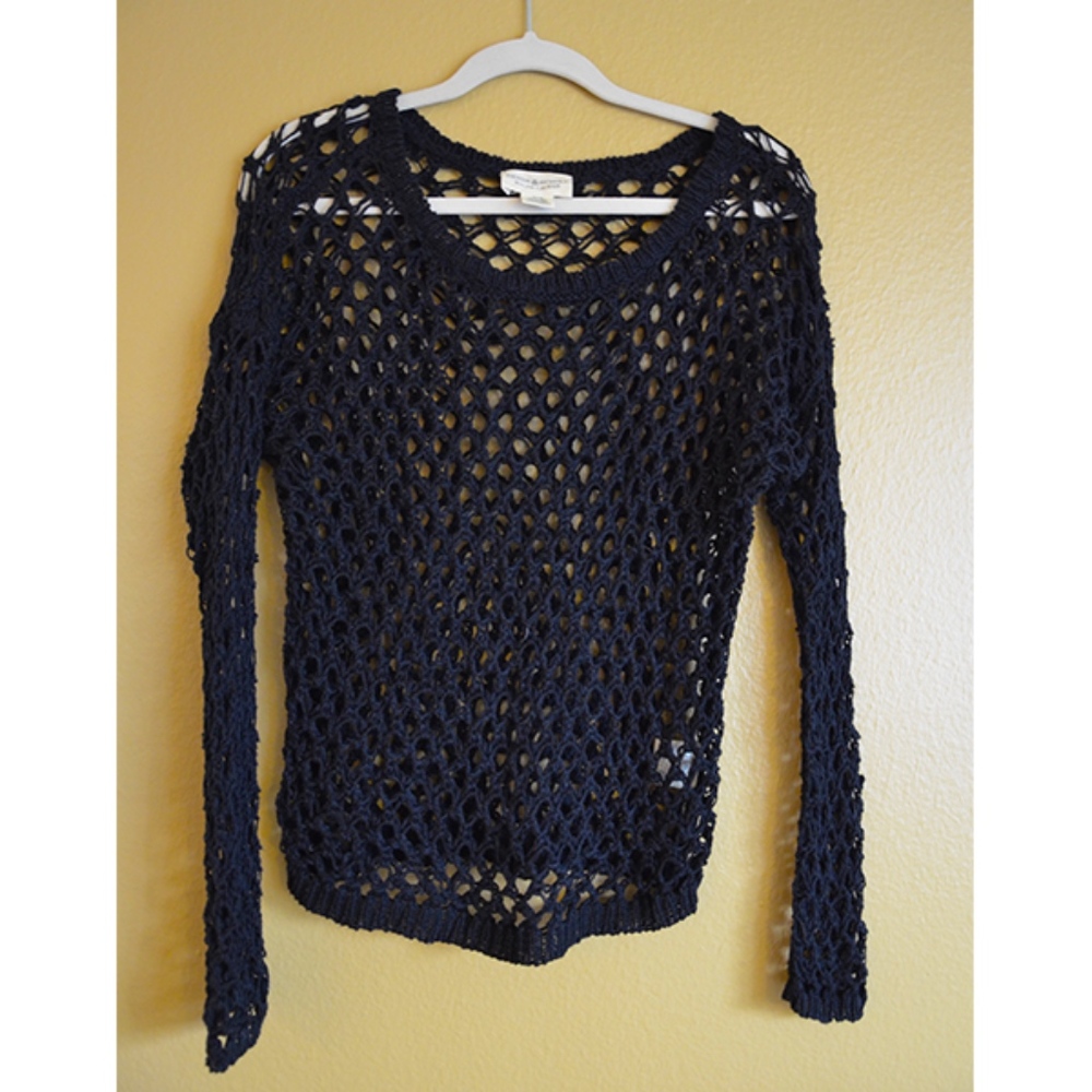 Denim and Supply Crochet Long Sleeve Top
