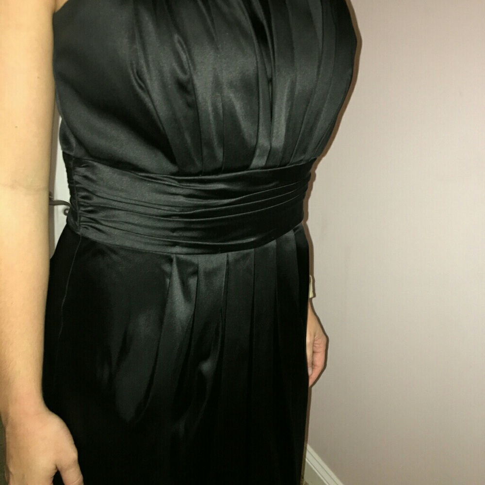 Black satin dress