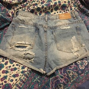 One Teaspoon Distressed High Waist Shorts