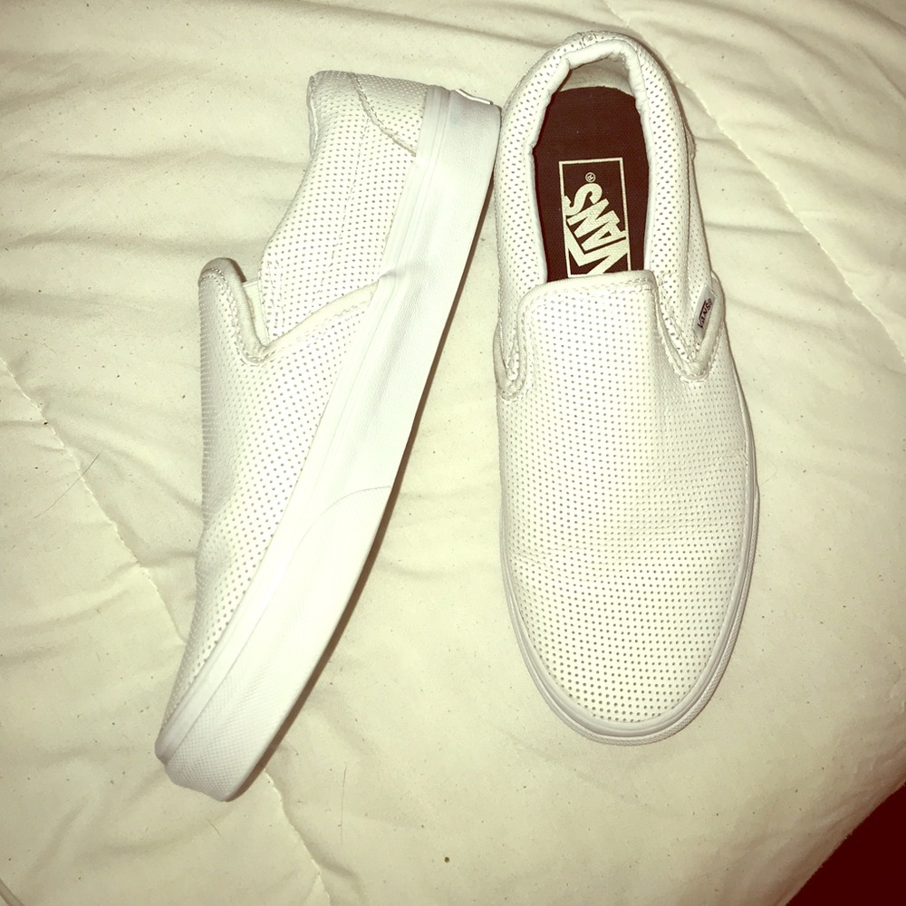 White Leather Vans