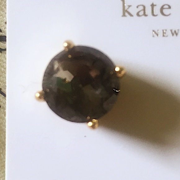 kate spade // 14k gold-plated smokey gray studs - Picture 3 of 3