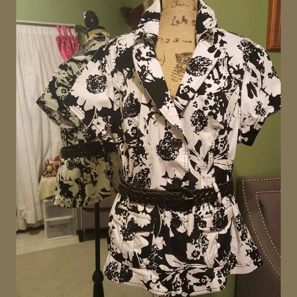 Harve Benard plus size 2x shirt blazer with belt