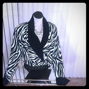 Size 14 Zebra Print Womens Blouse/Bodysuit