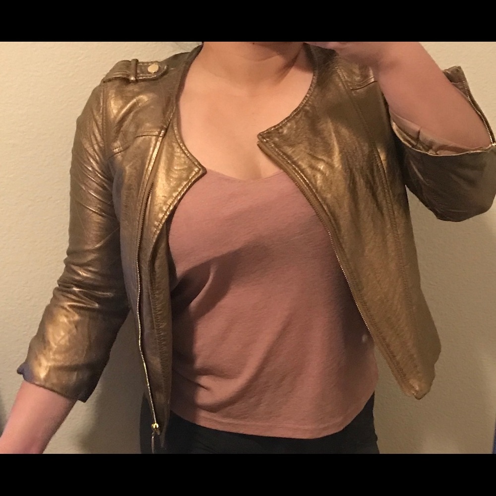 Forever 21 Metallic Gold Faux Jacket