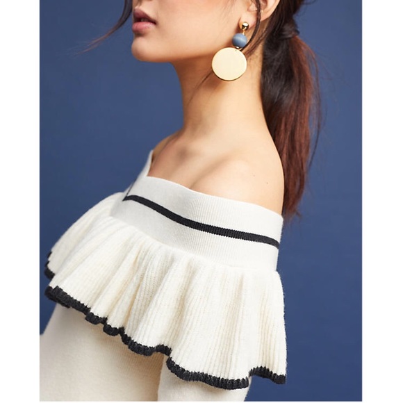 off the shoulder ruffle sweater