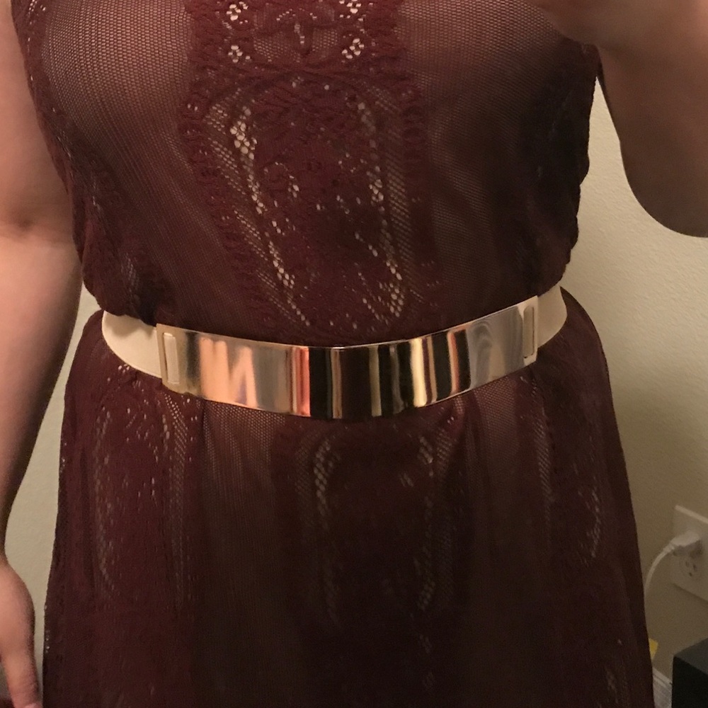 Gold Metal Band Dress Belt