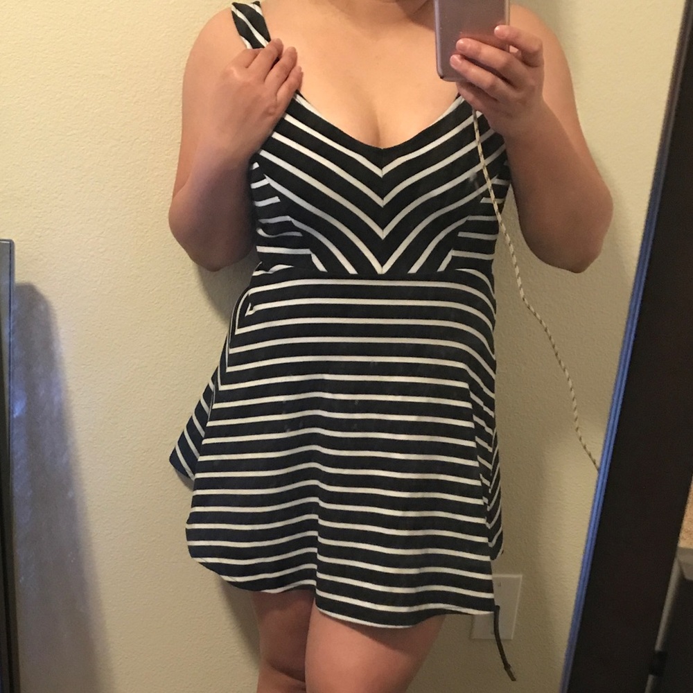 Striped Black and White Mini Summer Dress