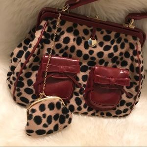 NECESSARY OBJECTS women’s red cheetah print purse