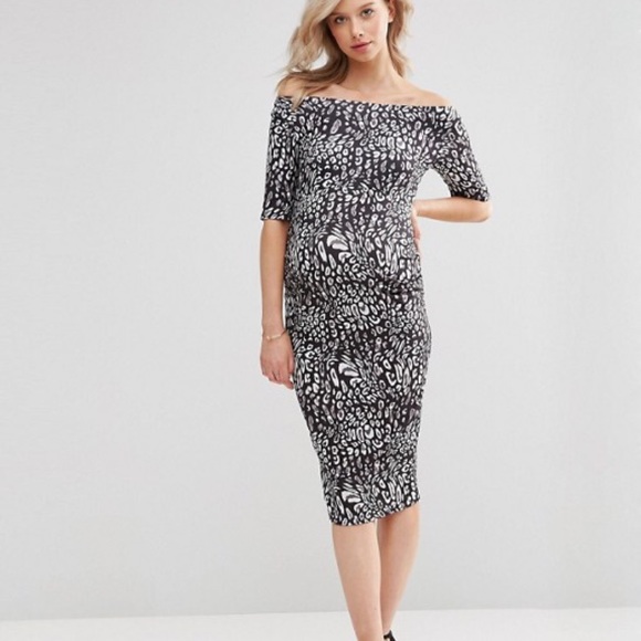 asos maternity leopard dress
