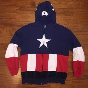 Marvel Captain America Zip Up Hoodie With Eyeholes
