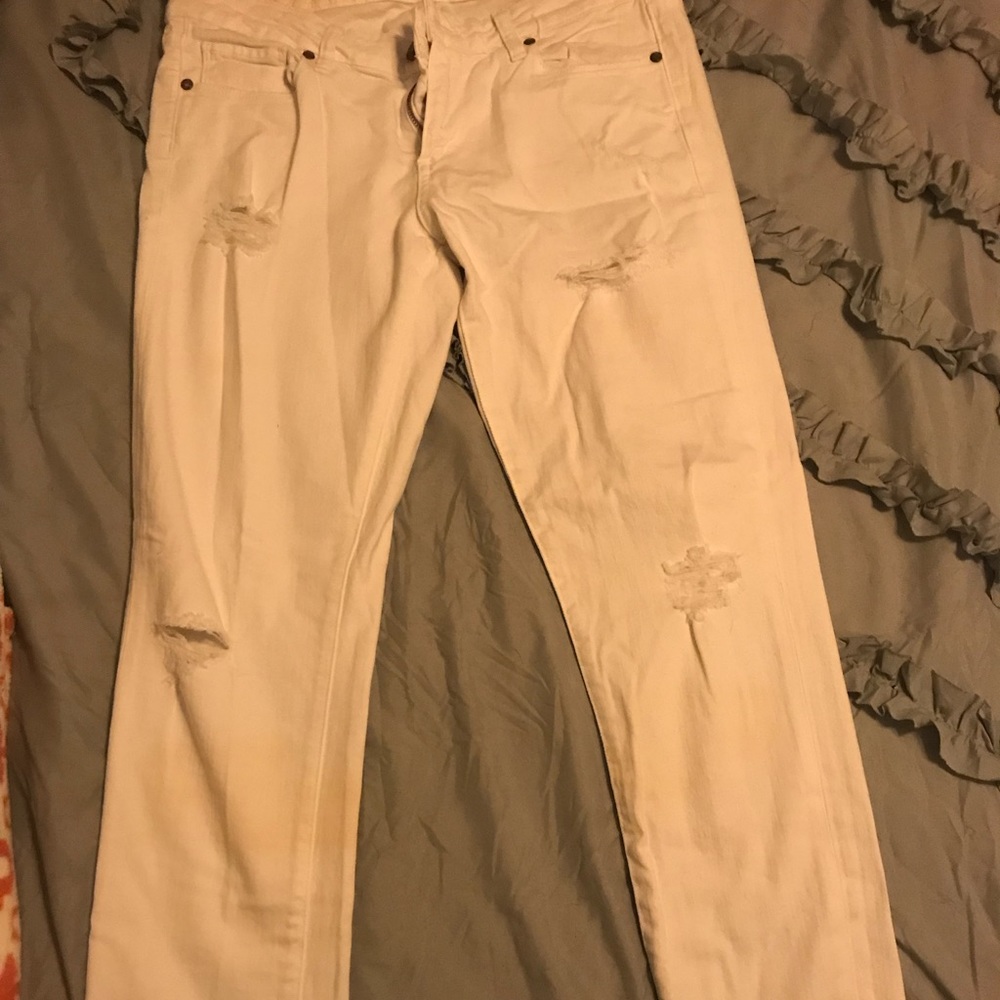 Paige skyline ankle peg distressed jeans