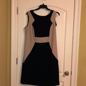 NWT Navy & beige sleeveless sheath dress Size 16W