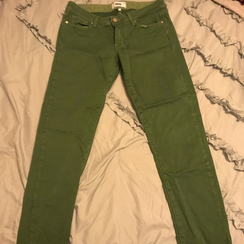 Paige denim green skinny jeans - never worn!