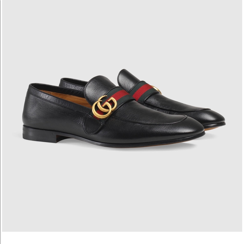 Men’s Gucci Leather Loafer with GG