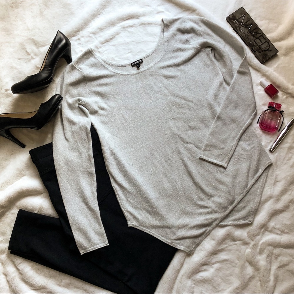 Express Women’s Silver Sweater for Holidays