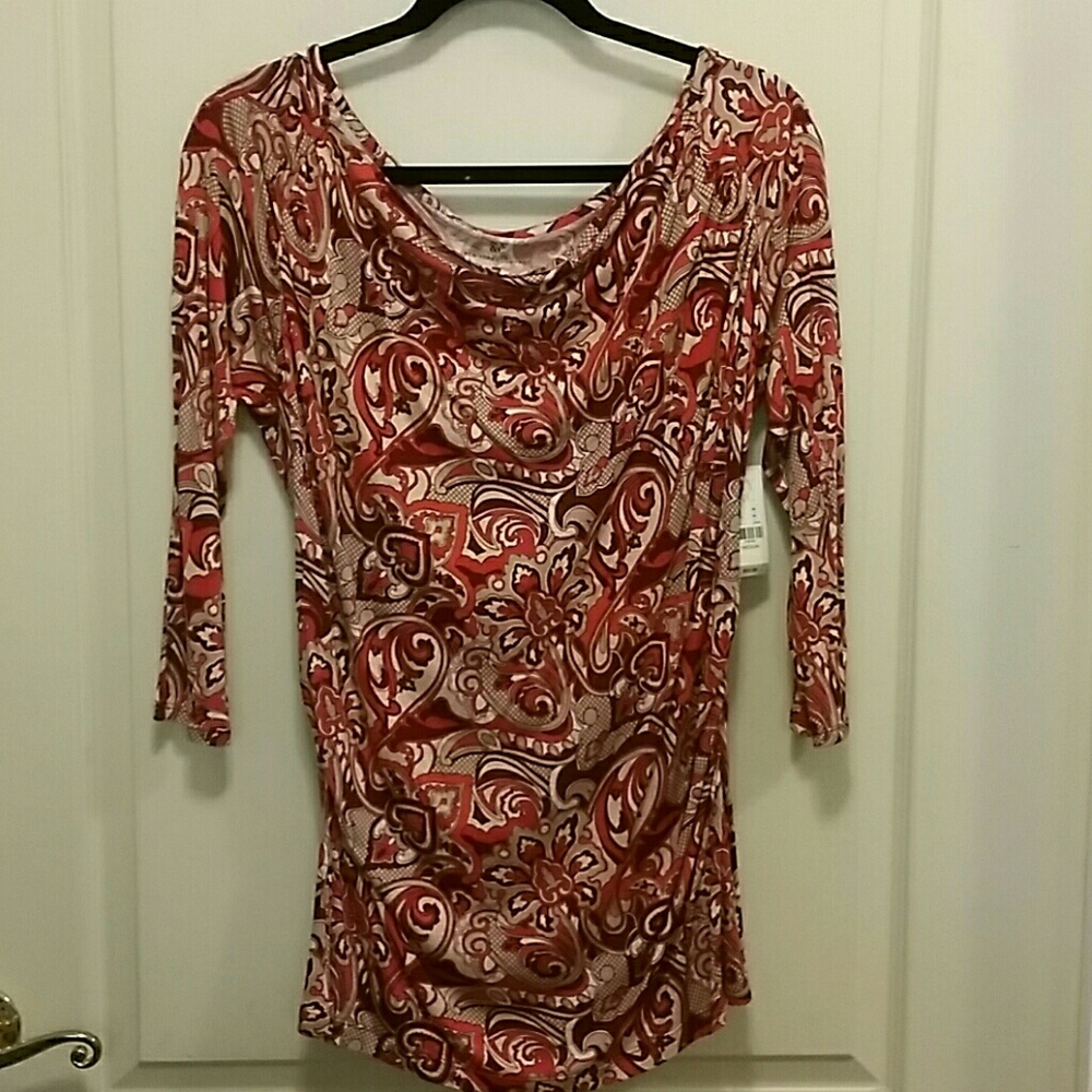 3/4 lenght sleeve Red/white/beige
