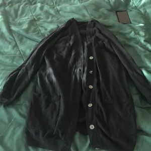 Inhabit Black Cotton Wool Cardigan Sweater S Small