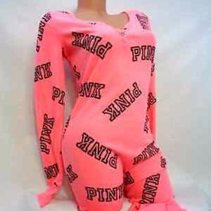 EXTREMELY HTF PINK Victoria's Secret Logo Onesie