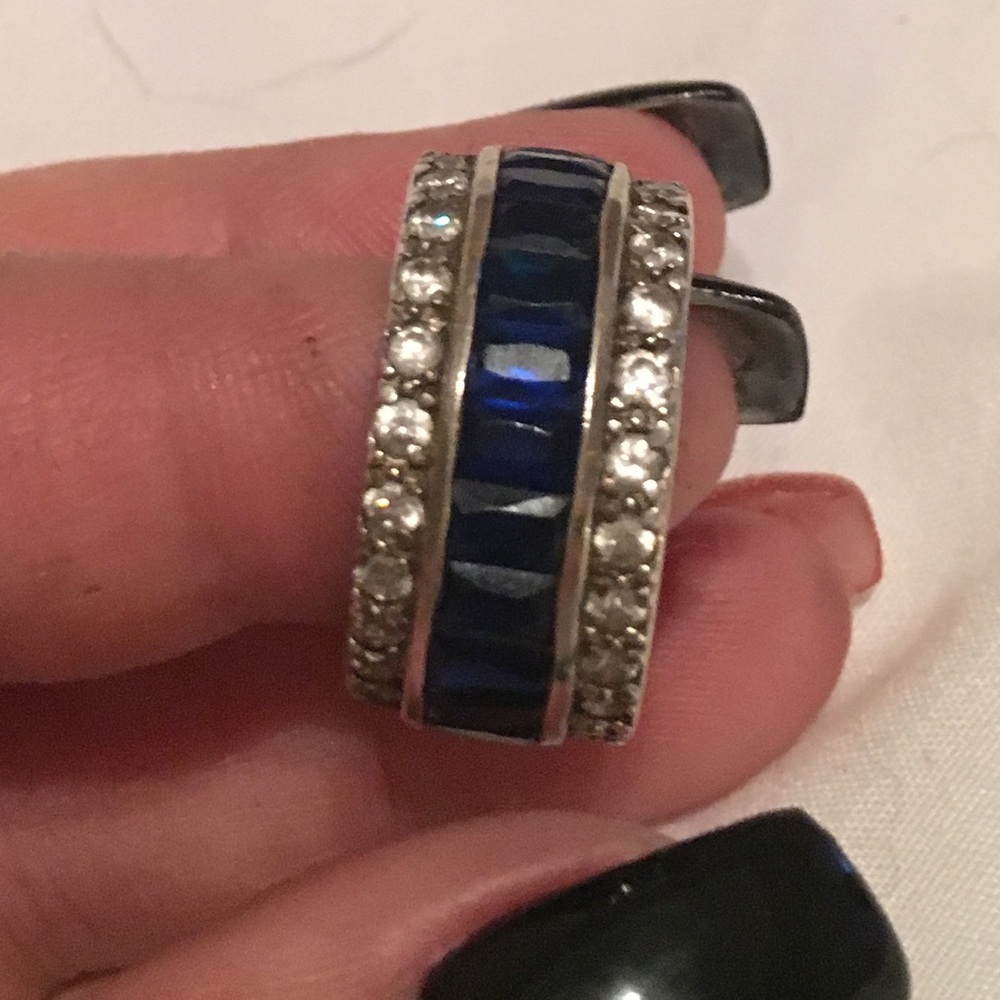 Blue and Clear CZ Wide Band