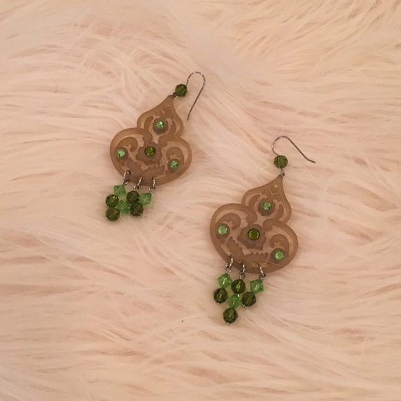 Trina Tarantino green earrings - Picture 1 of 5
