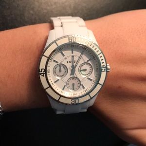 Women’s White Fossil Watch
