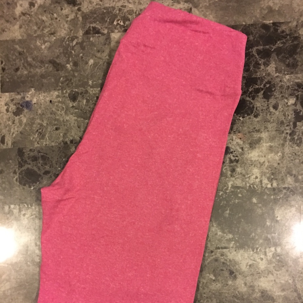 Lularoe heathered pink leggings OS NWT