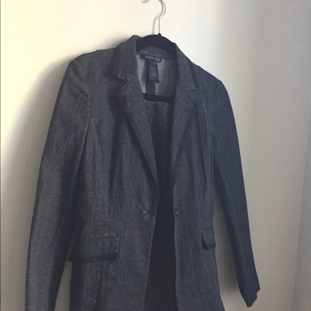 Kenneth Cole 2- piece Black Denim suit - Size 8