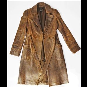 BCBG Leather Trench Coat
